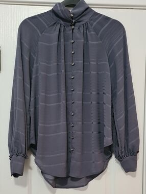 Anthropologie Lavender Button Front Blouse